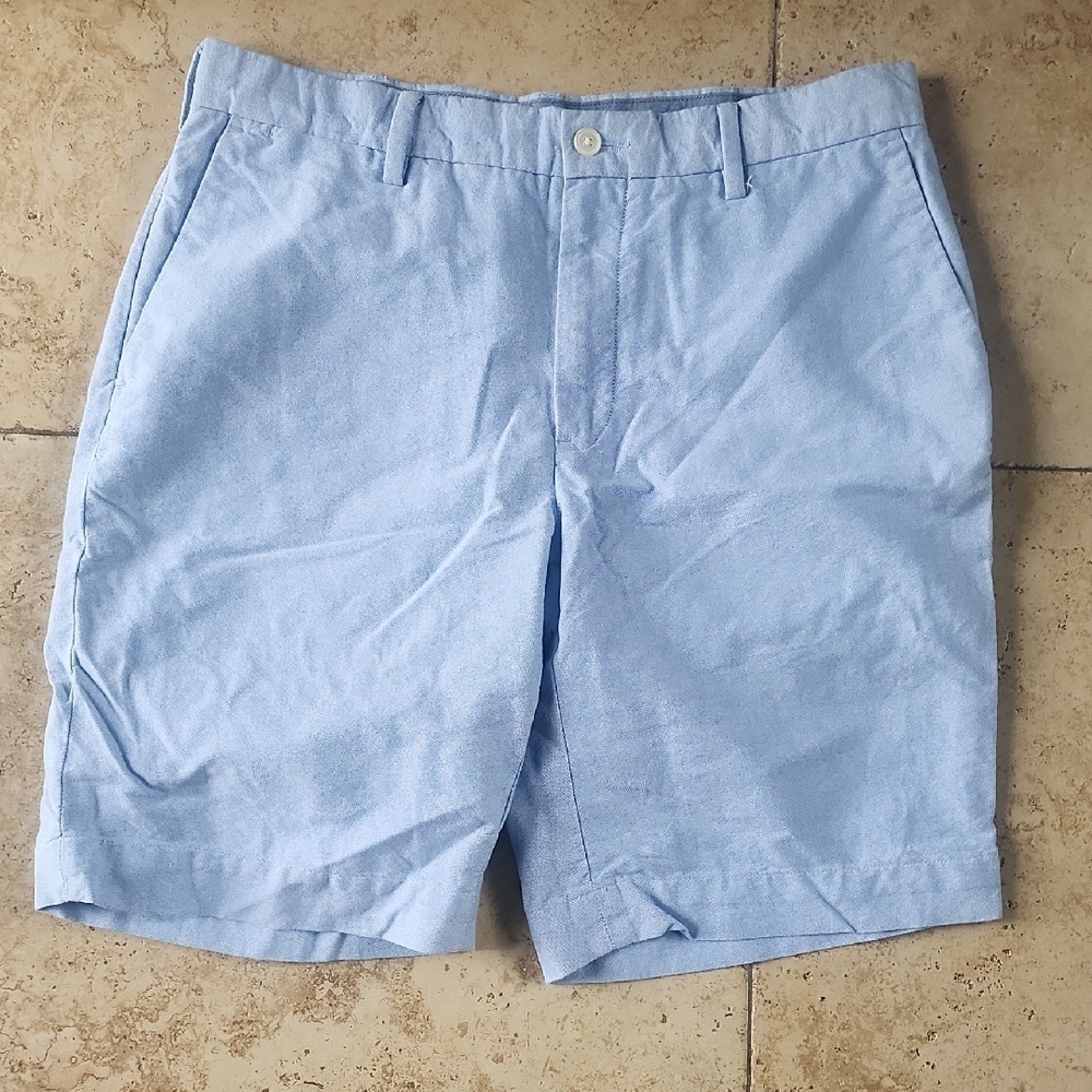 Polo Ralph Lauren Light Blue Flat-Front Cotton Shorts